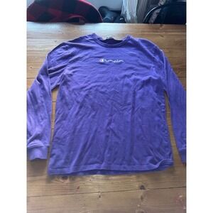 Champion Heritage Long Sleeve T Shirt Purple Logo Athletic Apparel Size XL